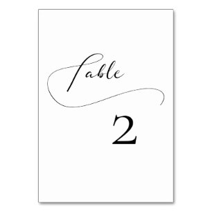 Numeração De Mesa Casamento com caligrafia romântica elegante