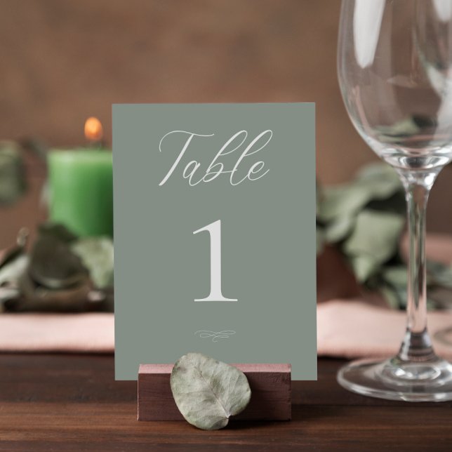 Numeração De Mesa Casamento com Casa Verde com Sage em Aquarela Ital (Criador carregado)