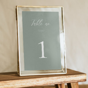Numeração De Mesa Casamento com Casas de Aquarela Verde em Sage Ital