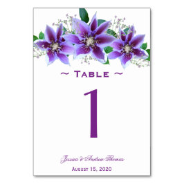 Numeração De Mesa Casamento com Clematis Chic e Sofisticado