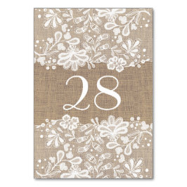 Numeração De Mesa Casamento com Colchões Brancos e Burlap