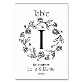 Numeração De Mesa Casamento com contorno de margarida floral simples