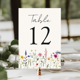 Numeração De Mesa Casamento com Creme de Flor Selvagem Elegante