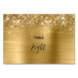 Numeração De Mesa Casamento com Faux Brilho em Folha de Ouro