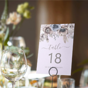 Numeração De Mesa Casamento com Flor de Aquarela de Pastel Primavera
