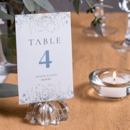Numeração De Mesa Casamento com Flor Silvestre Blue Periwinkle
