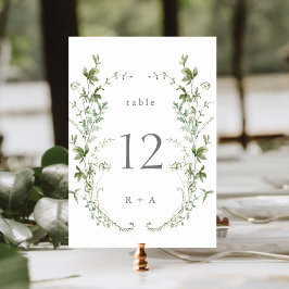 Numeração De Mesa Casamento com flores selvagens Elegant Watercolor