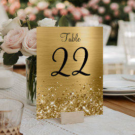 Numeração De Mesa Casamento com Folha de Ouro Brilhante