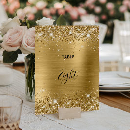 Numeração De Mesa Casamento com Folha de Ouro da Glittery
