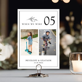Numeração De Mesa Casamento com Foto Moderna em Preto e Branco Minim