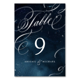 Numeração De Mesa casamento com glam da caligrafia marinho prata vin