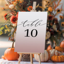 Numeração De Mesa Casamento com Gradiente de Rosa Dourado Minimalist
