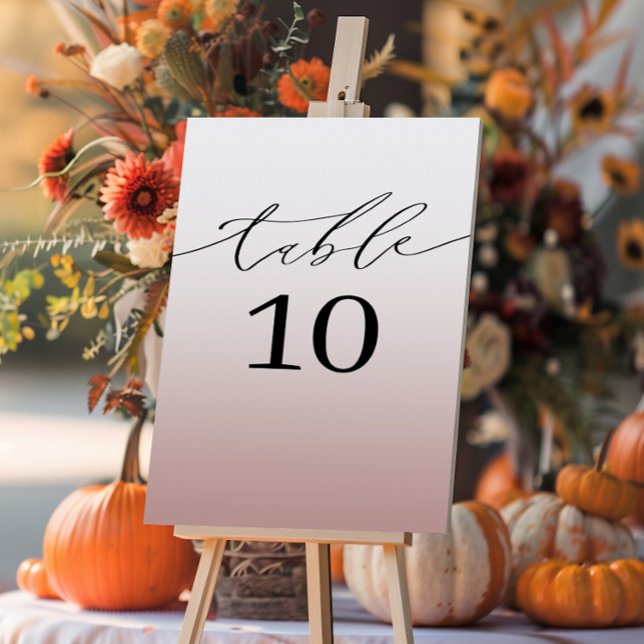 Numeração De Mesa Casamento com Gradiente de Rosa Dourado Minimalist (Criador carregado)