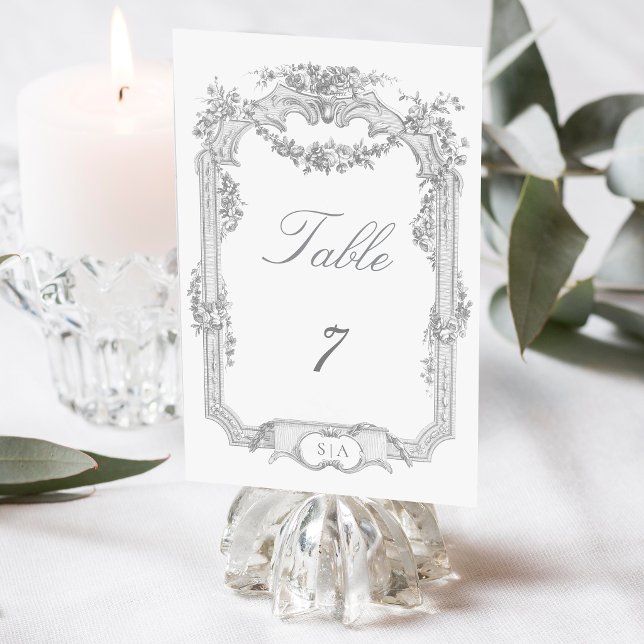 Numeração De Mesa Casamento com Grinalda de Rosa Clássica Francesa O (Criador carregado)
