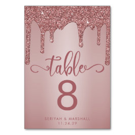 Numeração De Mesa Casamento com Largura Dourada de Rosa Chic