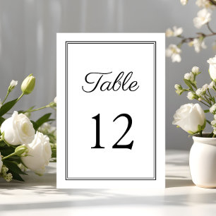Numeração De Mesa Casamento com Letra Moderna Preta e Branca