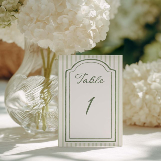 Numeração De Mesa Casamento com Listras Verdes (Criador carregado)