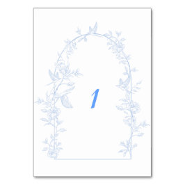 Numeração De Mesa Casamento com Moldura de Arca Floral Azul
