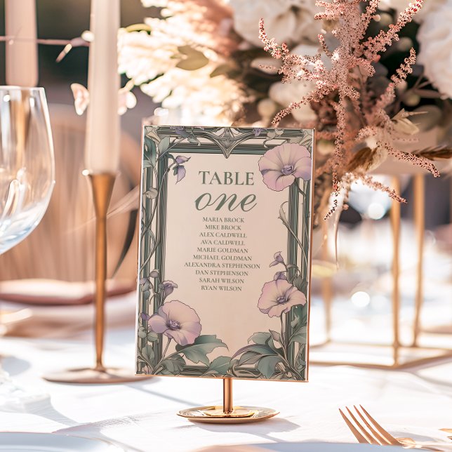Numeração De Mesa Casamento com moldura de lavanda empoeirada (Criador carregado)