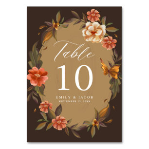 Numeração De Mesa Casamento com Moldura Floral Vintage