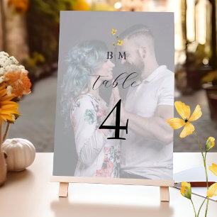 Numeração De Mesa Casamento com Monograma de Foto