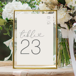 Numeração De Mesa Casamento com Monograma Moderno em Marfim