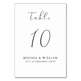 Numeração De Mesa Casamento com Monograma Preto e Branco Chic