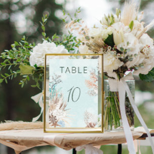 Numeração De Mesa Casamento com o Oceano Aqua Moderno