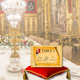 Numeração De Mesa Casamento com Rolo Medieval Envelhecido