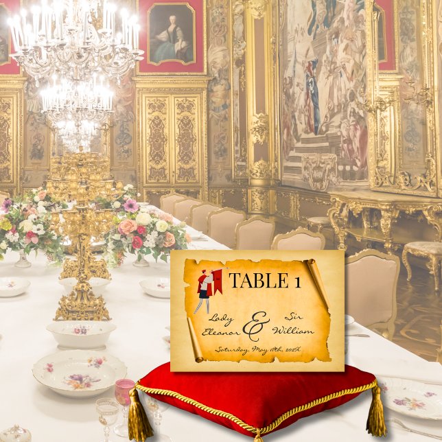 Numeração De Mesa Casamento com Rolo Medieval Envelhecido (Criador carregado)