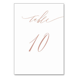 Numeração De Mesa Casamento com Rosa Branca Elegante, Dourado Script