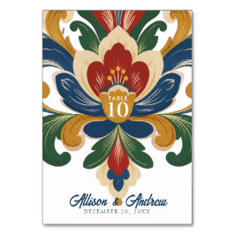 Numeração De Mesa Casamento com Rosemaling Norueguesa