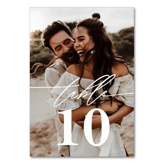 Numeração De Mesa Casamento com Roteiro Moderno 2-Fotos (Frente)