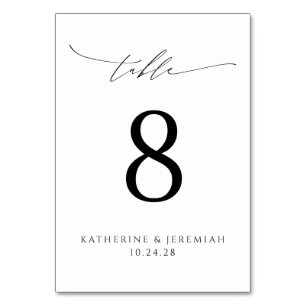 Numeração De Mesa Casamento com Tipografia de Script Elegante Modern