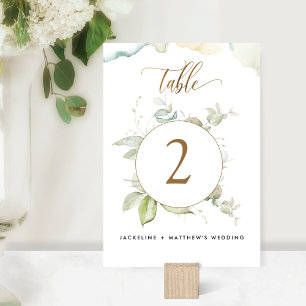 Numeração De Mesa Casamento com Verde Elegante de Eucalipto,