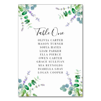 Numeração De Mesa Casamento com Verde Folhagem de Eucalipto Elegante