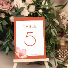 Numeração De Mesa Casamento cor de laranja Brilhante