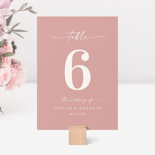 Numeração De Mesa Casamento Cor Sólida, Rosa, Rosa, Simples
