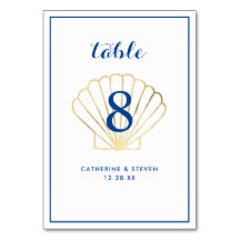 Casamento Costeiro de Seashell Dourado Elegante