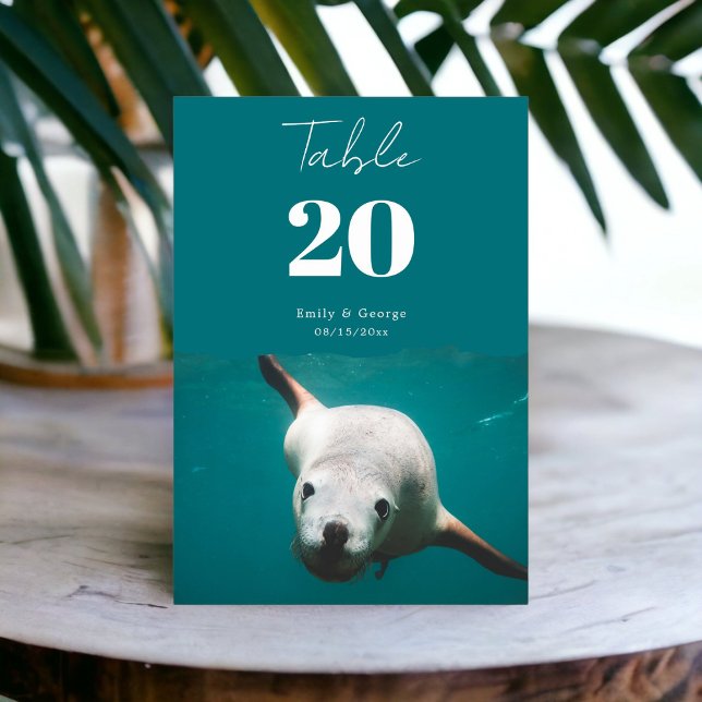 Numeração De Mesa Casamento Costeiro do Leão de Aqua Sea marinho Azu (Criador carregado)