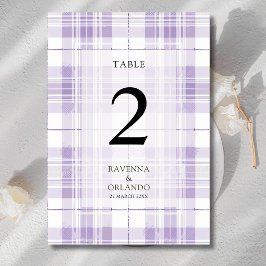 Numeração De Mesa Casamento Country Xadrez Roxo Ameixa Retro