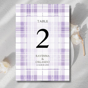 Numeração De Mesa Casamento Country Xadrez Roxo Ameixa Retro