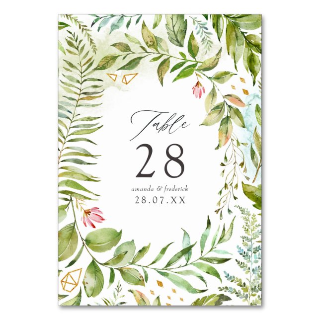 Numeração De Mesa Casamento Cristal Geométrico Aquarela (Frente)