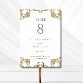 Numeração De Mesa Casamento Cristão Barroco Ornado Elegante