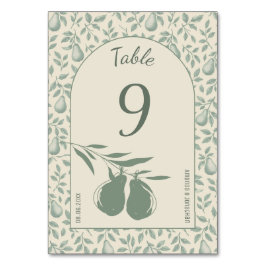 Numeração De Mesa Casamento da Elegante Pera Verde