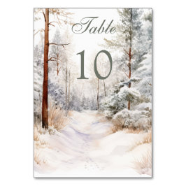 Numeração De Mesa Casamento da floresta de inverno