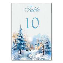 Numeração De Mesa Casamento da floresta de inverno