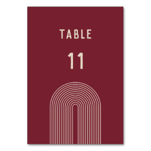 Numeração De Mesa Casamento da Tipografia Vermelha do Arco Moderno B