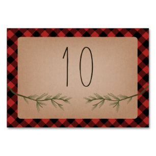 Numeração De Mesa Casamento da Xadrez Evergreen Branches de Lumberja