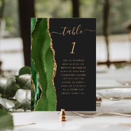 Numeração De Mesa Casamento Dark de Agate Dourado Verde Hunter